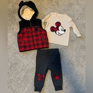 Mickey Mouse Plaid Outfit Set